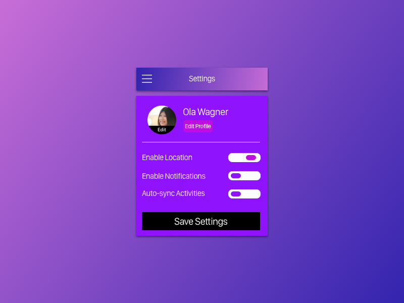 Daily UI Day #007 - Settings by Sonali Agrawal on Dribbble