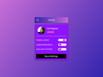 Daily UI Day #007 - Settings