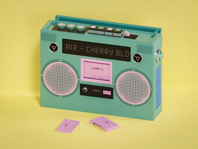 Radio 3d 3dart 3dartist 3ddesign 3dillustration air art artdirection blender3d cherryblossom design graphic design illustration music radio retro retroradio sound speaker vintage