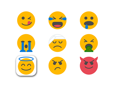 Expression of the emoticon avatar emoji emoticon expression flat icon icon design icon set illustration vector
