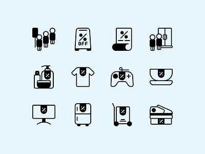 Black Friday Icon Sets Design black friday cyber monday design discount ecommerce glyph icon icon icon design icon pack icon set illustration produck solid line sticker symbol