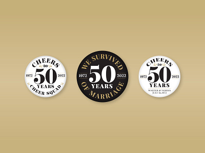 We Survived 50 Years 50 years anniversary branding gold typography vector