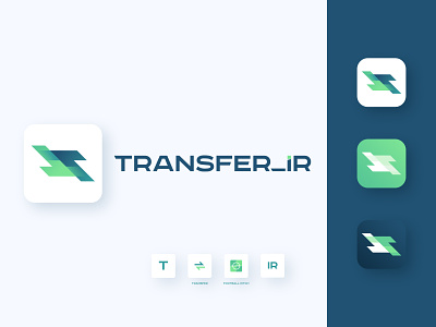 Transfer_ir Logo branding design flat football icon illustrator logo minimal sport typography