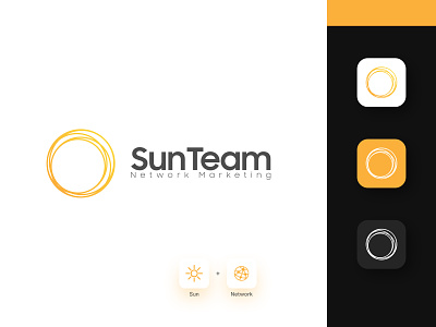 Sun Team Logo branding design flat icon illustrator logo minimal typography vector