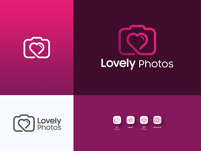 Lovely photos Logo flat icon logo logodesign love minimal photo