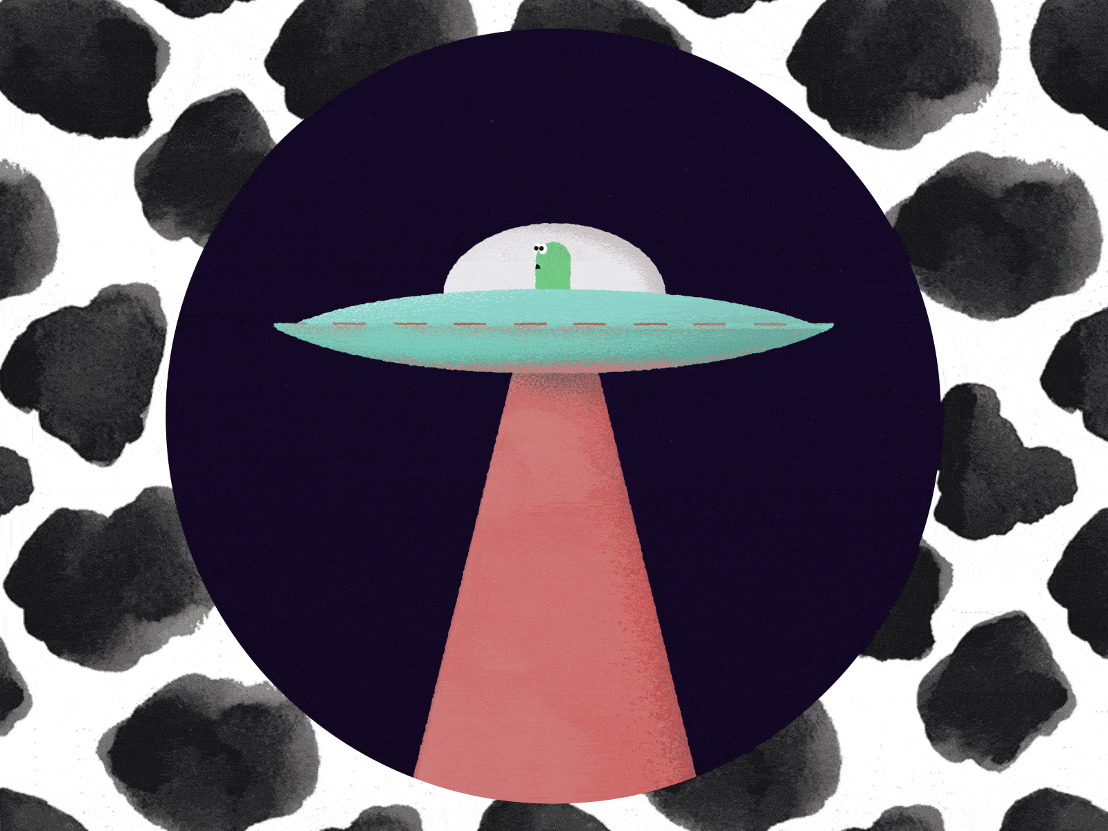 UFO 2d 2danimation ae aftereffets alien animated animated gif animation cow illustration motiondesign motiongraphics photoshop ps sprites spaceship sprite ufo