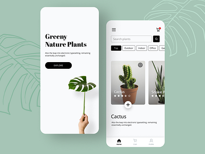 Minimal Plant App UI Design | Figma app design design figma minimal minimalist minimalist ui design mobile app plant app plant app design ui ui design ux ux design