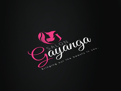 Salon Gyanga Logo branding design flat illustration illustrator lettering logo type typography vector