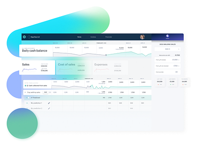 Cash Flow Prediction Software with Gradient Background. app bank app banking business app cash flow fin finance ui