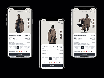 NYU Clothing — Product Page app clothes concept ecommerce ios mobile product shopping app ui user interface ux