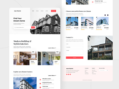 new.Homm - Real Estate Home Page Exploration design landing page real estate ui uiux ux webdesign