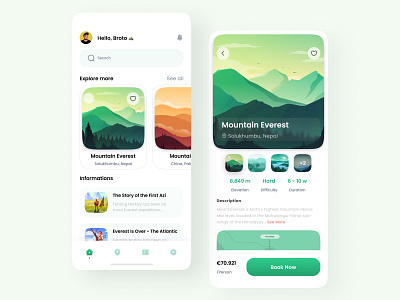 Travel App ⛰️ 3d animation design illustration mobile mobile ui travel app ui uiux ux