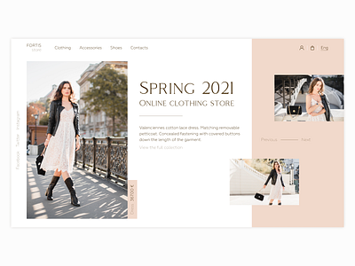 Clothing store | First screen clothing colorful design designer dress figma first screen landing online photoshop shopify spring store typography ui ux web webdesign webdesigner