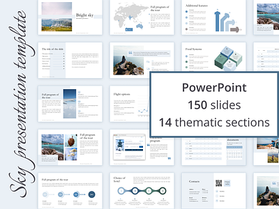 Sky | Presentation advertising branding colorful designer illustration logo powerpoint powerpoint template presentation presentation design presentation template sky template typography ui ux web