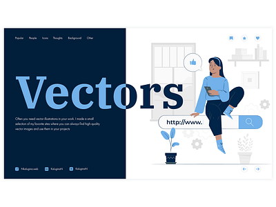 Vector illustrations | First screen advertising colorful design designer first screen illustraion illustration list typography ui ux vector web webdesign website