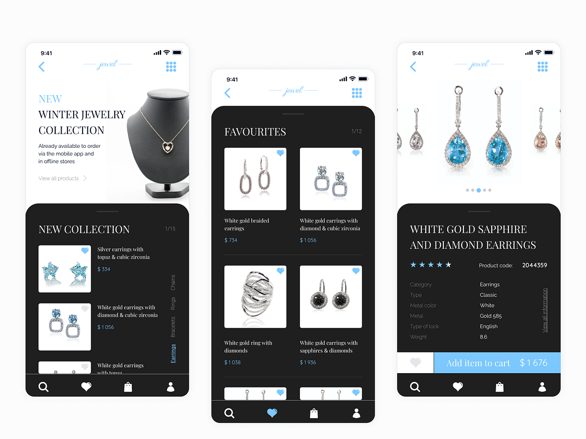 Jewelry App designs, themes, templates and downloadable graphic