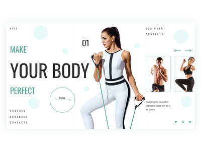 Fitness | First screen colorful design designer fitness light typography ui ux web минимализм первый экран фитнес