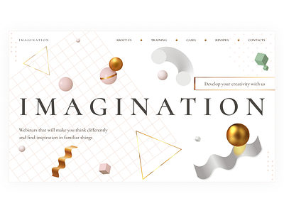 Imagination | First screen 3d branding colorful design designer first screen graphic design illustration landing logo typography ui ux web