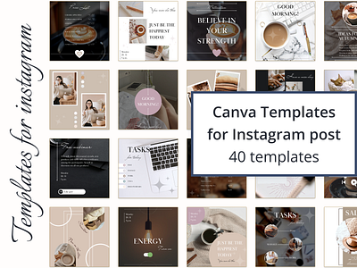 40 Template for Instagram. Autumn branding buy colorful creative market design designer etsy feed illustration instagram logo promotion stories typography web