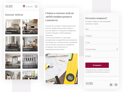 EuroCollection | Mobile behance colorful design designer furniture landing online store shop typography ui ux web