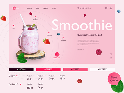 Smoothie | First screen advertising design designer eating first screen fruits illustration landing smoothie store tasty typography ui ux web