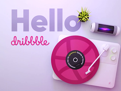 Hello Dribbble! animation blender3d blendercycles debut debutshot first shot hello hello dribbble hello world hellodribbble welcome shot