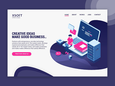 XSOFT | Landing Page Website design illustration landing page ui ux vector web website