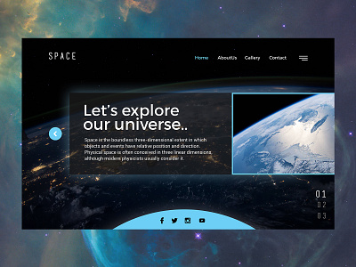 S P A C E black cyan design landing page space ui ux web web design