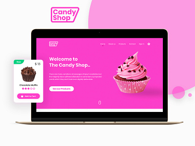 Candy Shop Website 🧁 candy candy shop design ecommerce pink shopping sweet ui ux web design website