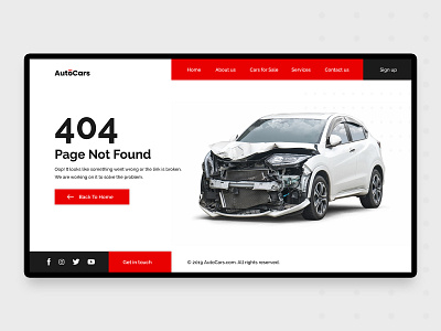 404 Page Not Found 404 404 error 404 page car design error page not found red ui ux web design website