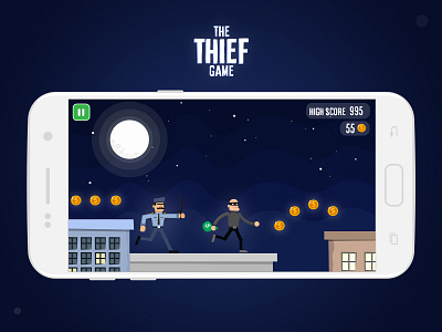 The Thief Game 💀 2d art character design dark design game game art game ui illustration mobile ui run thief game ui ux vector