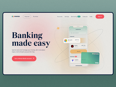 Bank's landing page bank figma illustration landing page ui ux web web design