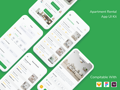 Apartment Rental App UI Kit apartment app rent rental ui ui kit ux