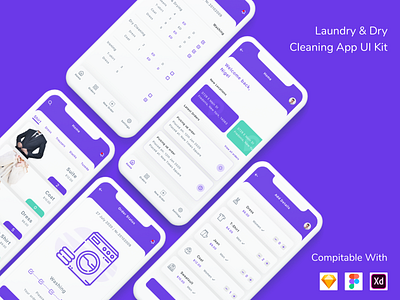 Laundry & Dry Cleaning App UI Kit app cleaning dry cleaning laundry ui ui design ui kit ux ux design