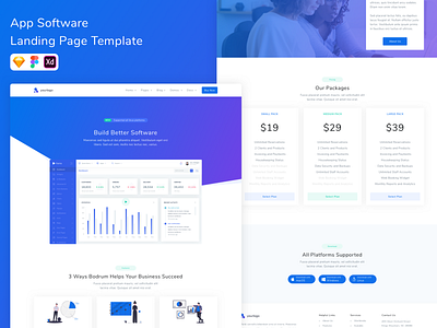 App Software Landing Page Template app design landing page software ui ui design ui kit userexperience userinterface ux web design