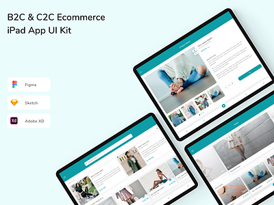 B2C & C2C Ecommerce iPad App UI Kit app b2c c2c ecommerce fashion app i̇pad shop shopping ui ui design ui kit ux
