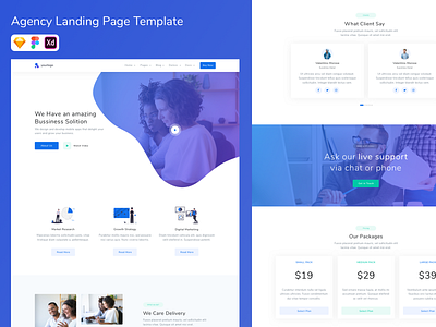 Agency Landing Page Template agency landing page template ui ui design ui kit ux web design