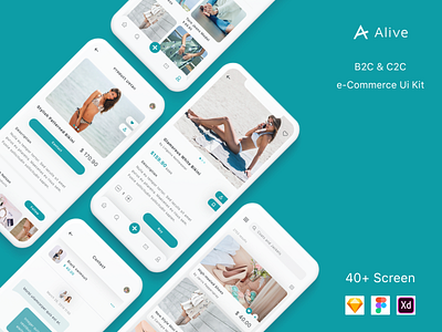 Alive - B2C & C2C e-Commerce App UI Kit app ecommerce shop shopping store ui ui kit ux