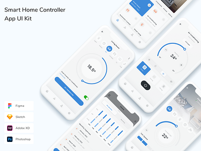 Smart Home Controller App UI Kit app controller design home smart ui ui design ui kit ux