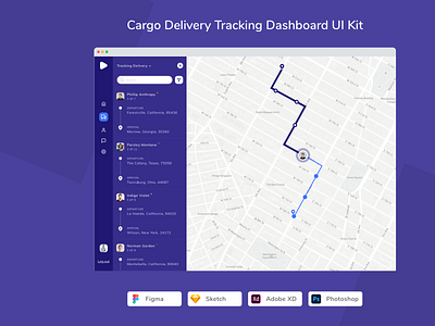 Cargo Delivery Tracking Dashboard UI Kit admin admin panel cargo control panel crm dashboard hrm panel tracking