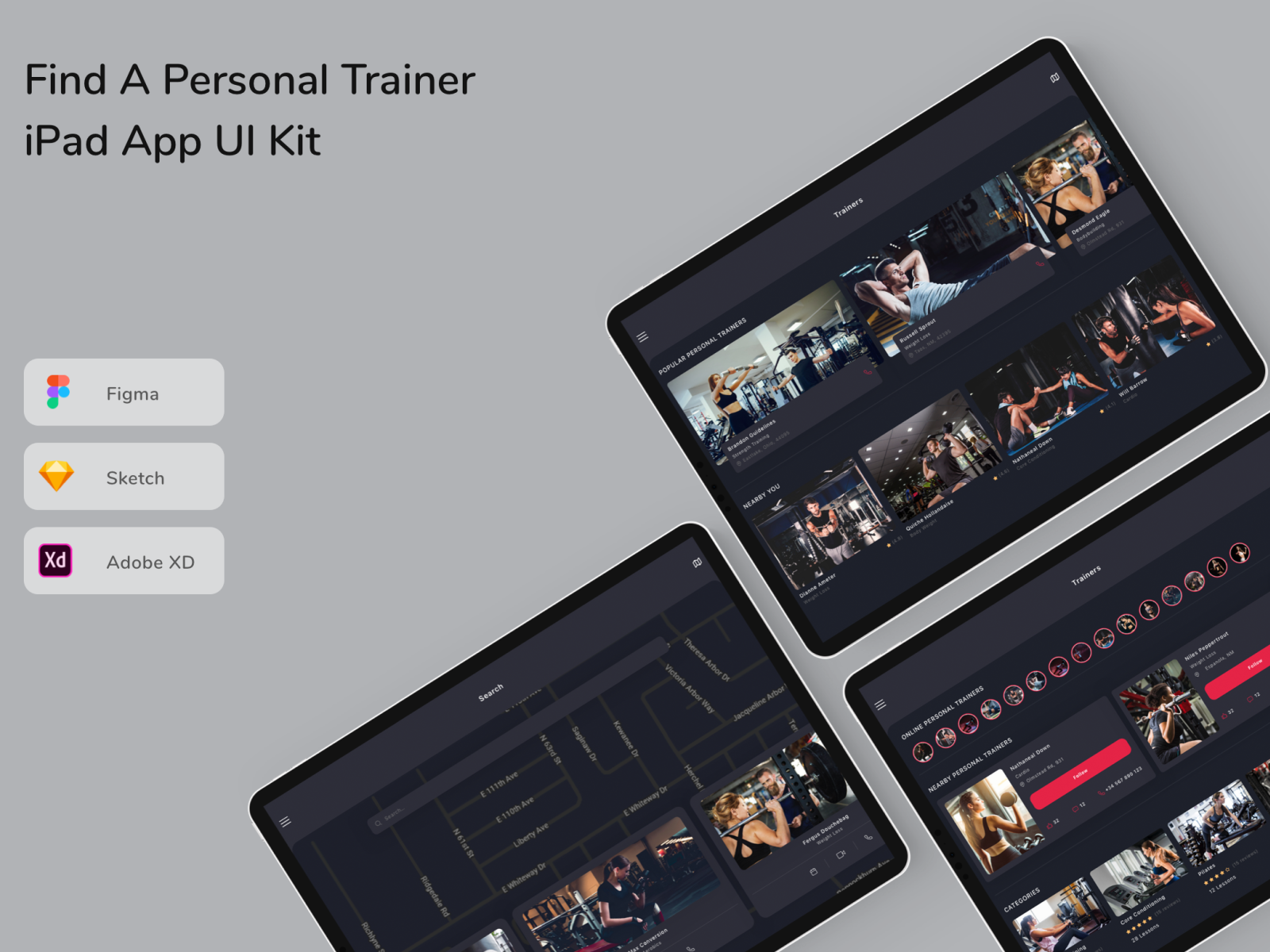 Find A Personal Trainer iPad App UI Kit by UI on Dribbble