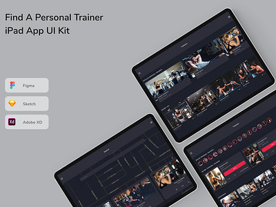 Find A Personal Trainer iPad App UI Kit app fitness ipad tablet trainer ui ui design ui kit ux workout