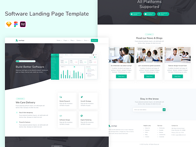 Software Landing Page Template app design landing page software ui ui design ui kit ux web