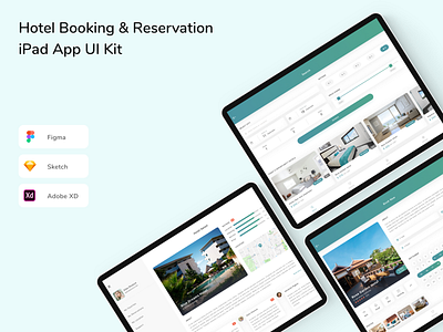 Hotel Booking & Reservation iPad App UI Kit