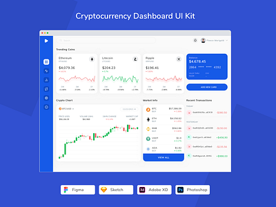 Cryptocurrency Dashboard UI Kit app bitcoin blockchain crypto currency defi ico swap token ui ui design ui kit ux