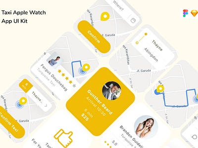 Taxi Apple Watch App UI Kit