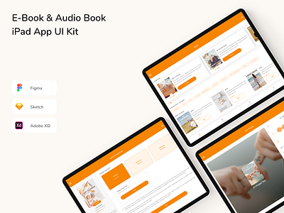 E-Book & Audio Book iPad App UI Kit