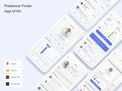 Freelancer Finder App UI Kit app design find freelancer find job freelance freelancer ui ui design ui kit ux