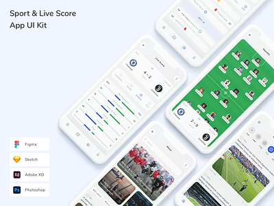 Sport & Live Score App UI Kit app design football game golf live score score sport sport score ui ui design ui kit ux