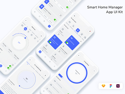 Smart Home Manager App UI Kit app automation chart control controller design home mobile security smart ui ui design ui kit ux